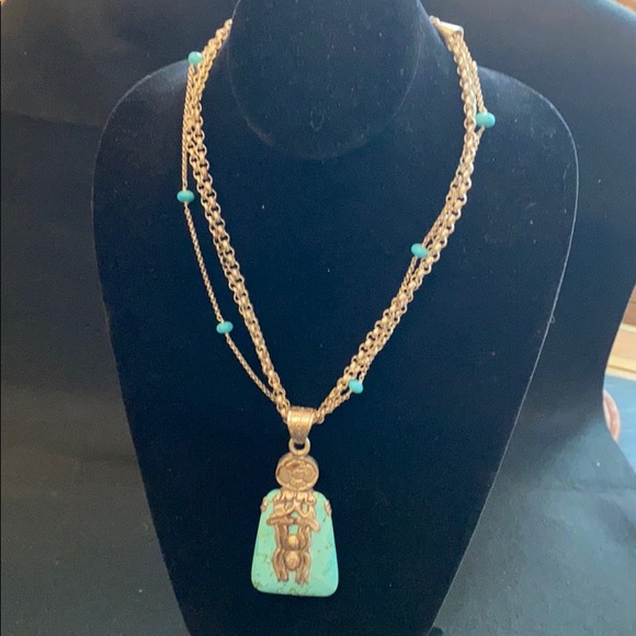 Turquoise and sterling silver necklace - Picture 3 of 11